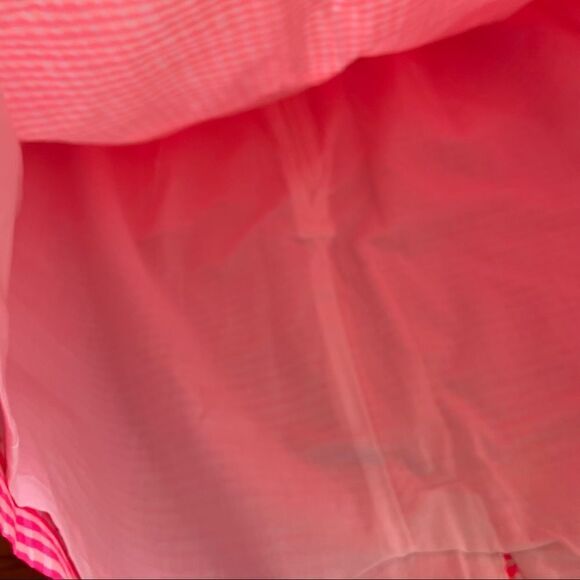 Lilly Pulitzer Thyme Skirt Party Fiesta Pink Peplum Neon Gingham - Picture 4 of 9